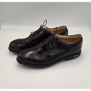 FootJoy Europa Collection Womens Golf Shoes Brown Crocodile Leather Size 7.5